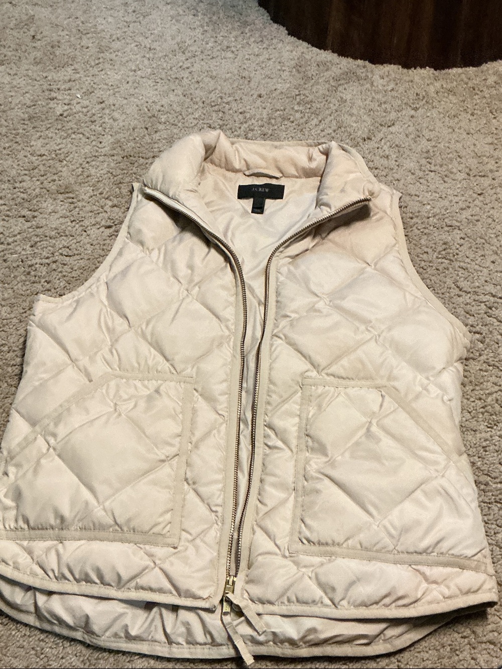 J. Crew Cream Quilted Puffer Vest - Picture 1 of 3